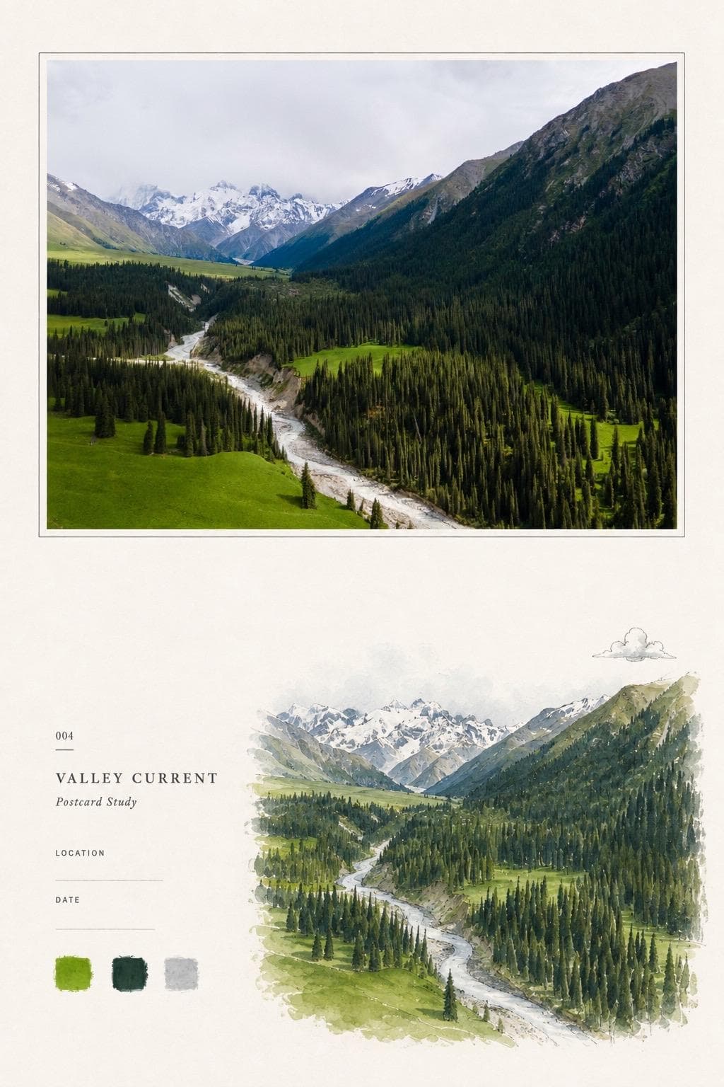 Zine Postcard style example
